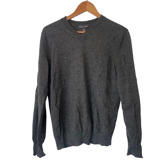 Banana Republic Dark Gray Lambs Wool Cashmere Blend V Neck Sweater • Size M - Picture 1 of 2